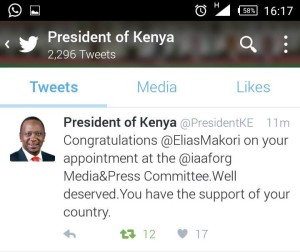 President Uhuru's Tweet