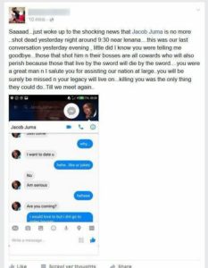jacob Juma Facebook chats