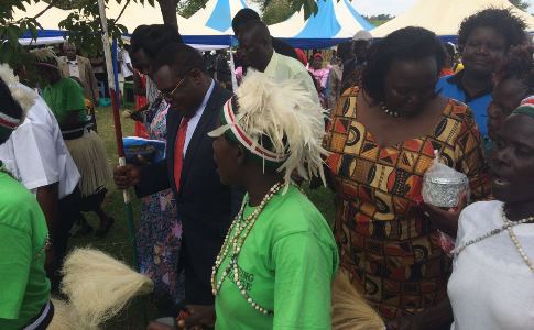 Bungoma County Governor Ken Lusaka at the cultural day held in Sang'alo.