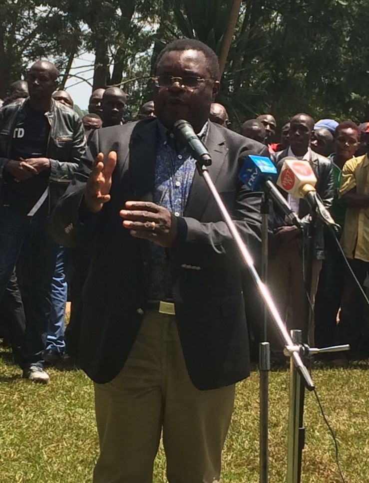 Ken Lusaka, New Ford Kenya leader, addresses the delegates.