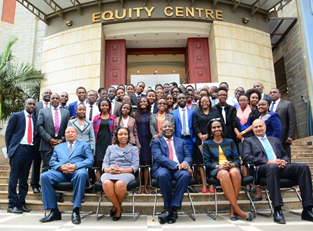 The 2016 cohort posses with Equity group's senior management.