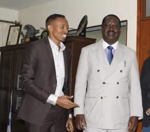 KTN's Mohamed Ali, aka Jicho Pevu, seen here with Cord leader Raila Odinga.