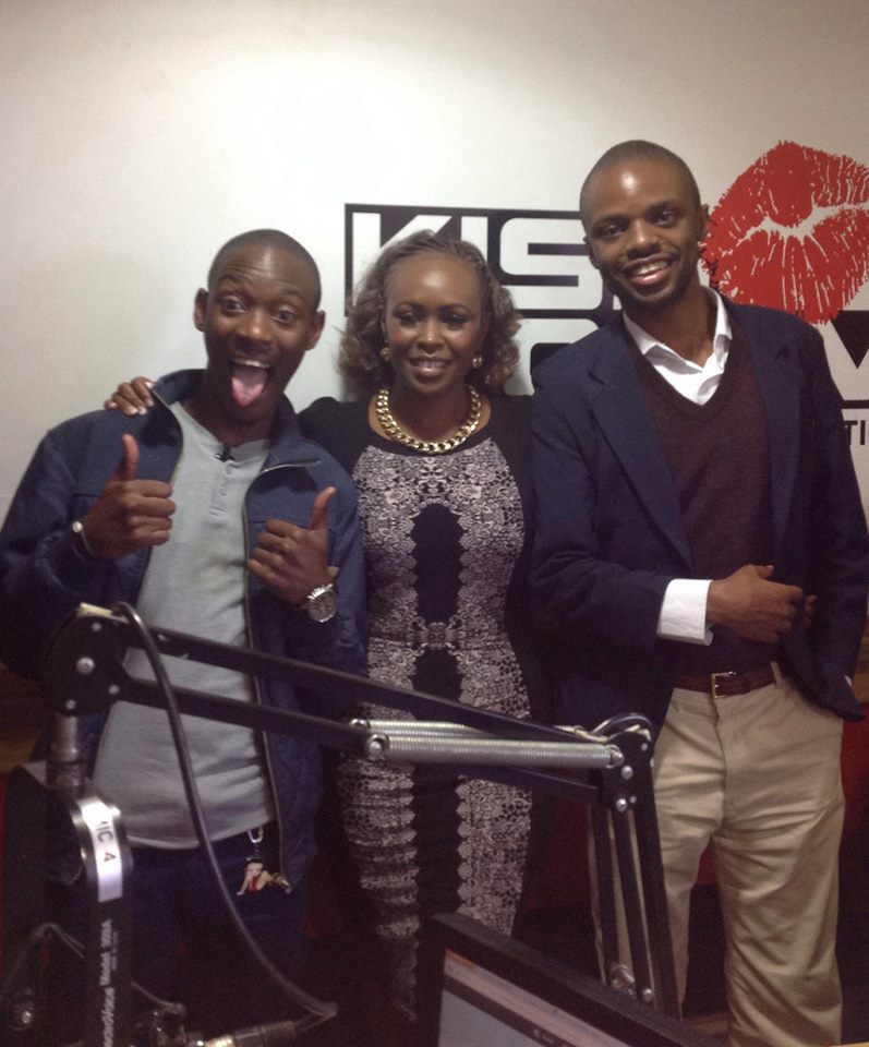 COURTING GOSSIPER: Ghafla owner Samuel Majani with Radio Africa's Caroline-Mutoko after a breakfast show on KISS FM.
